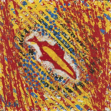 Dalende symbol, olje 1984, 25x25cm, foto Roar Øhlander Dalende symbol, olje 1984, 25x25cm, foto Roar Øhlander